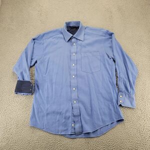 Ted Baker Shirt Mens 15.5 32/33 Blue Flip Cuff Long Sleeve‎ Button Up London